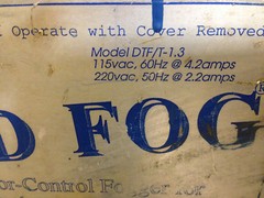 ATOMIZING SYSTEMS DTF/T 1.3 Cold Fog 110V Fogger Humidifier .5 Gal/Hour