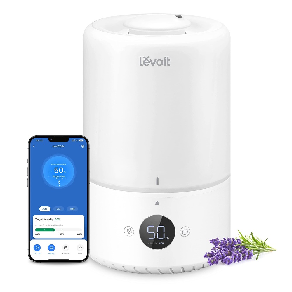 LEVOIT Smart Cool Mist Top Fill Humidifiers for Bedroom with Sensor, Auto Hum…