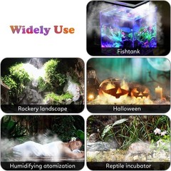 LED Fog Atomizer – 350ml/H Water Fountain Mist Maker for Halloween & Decor