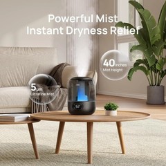 Humidifiers for Bedroom, 3L Top Fill 30H & 26dB Quiet Runtime for Large Room,…