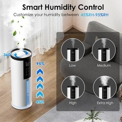 Whisper-Quiet 8L Cool & Warm Mist Humidifier with Aromatherapy Functionality
