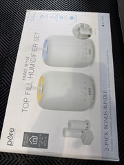 2 Pack Pure Enrichment HUME Sense Top Fill Ultrasonic Quiet Humidifiers