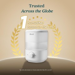 Top Fill Cool Mist Humidifier, 2.5L Quiet Air Humidifier, Auto Shut-Off