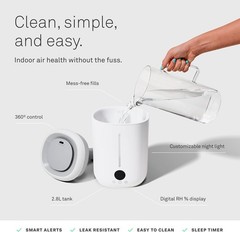 Molekule Glow Humidifier Smart Ultrasonic Humidifier App Controlled 2.8L White