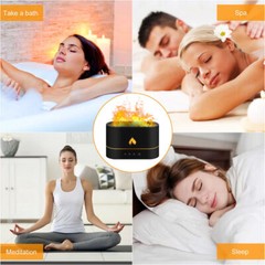 250ml Air Humidifier Essential Oil Aroma Diffuser 3D Flame Mist Home Decor USB