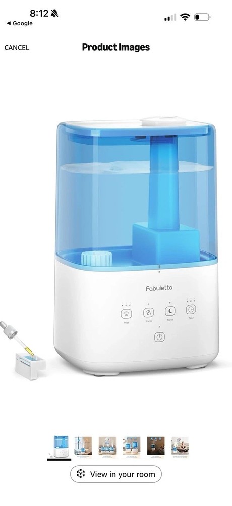 FABULETTA Humidifiers for Bedroom, 4.5L Warm and Cool Mist Humidifier L