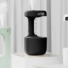 Bedroom Anti-Gravity Humidifier with Clock Water Drop Backflow Aroma Diffuser La