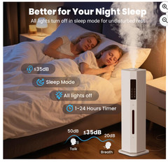 Humidifiers for Bedroom – GloryAir 2.38Gal/9L Top Fill Cool Mist Humidifier