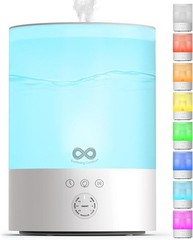 Everlasting Comfort 2.5L Top Fill Humidifier for Bedroom–Quiet 2.5L White-USA