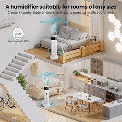 8L Ultrasonic Humidifier with Remote Control for Home & Office Use