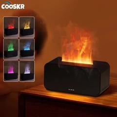 COOSKR Flames Air Humidifier & Aroma Diffuser 120ml, 7 Color Flame Light, Timer