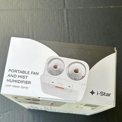 Portable Fan and Mist Humidifier with Water Spray, 4000mAh Rechargeable Battery