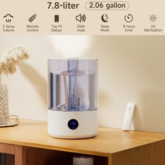 Humidifiers 7.8L Cool Mist Top Fill Essential Oil Diffuser W/ UV sterilization