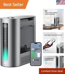 6L Humidifiers for Bedroom, Smart Warm & Cool Mist for Large Room, 60Hr Quiet…