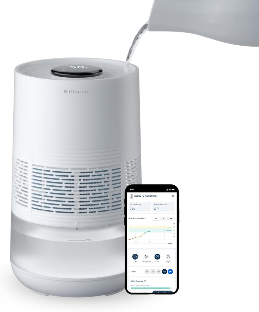 BLUEAIR Premium Smart Humidifier for Large Rooms, Bedrooms, Better Sleep with Ev