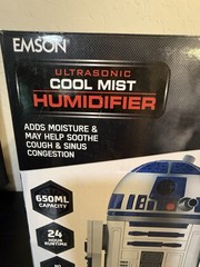 Star Wars R2-D2 Ultrasonic Cool Mist Humidifier 650mL Complete W/Box Tested
