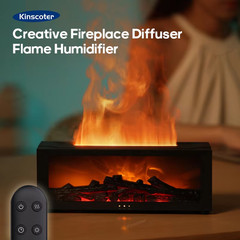 Fireplace Aroma Diffuser Creative Flame Humidifier Waterless Auto-Off Protection