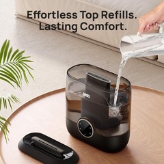 6L Top Fill Cool Mist Humidifier for Large Rooms, 60-Hour Quiet Ultrasonic, Nigh
