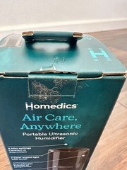 HoMedics Ultrasonic Portable Humidifier Red UHE-CMP17-Bk Rechargeable Open Box
