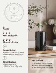 Waterless Essential Oil Diffuser, Portable Aromatherapy Diffuser with Black