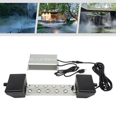 12-Head 110V Ultrasonic Mist Maker Kit Pond Fogger Mister Machine w/2 Buoy NEW!