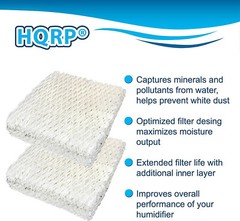 3x HQRP Wick Filters for Duracraft Series Humidifiers, AC-818 AC-819 Replacement