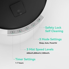 Steam Humidifier Large Room, 10L/2.64Gal Whole House Humidifier with 304 Stai…