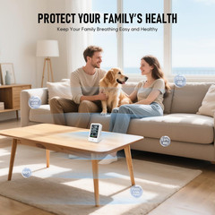 8-in-1 Indoor Air Quality Monitor, Portable Tester for Temperature, Ivory