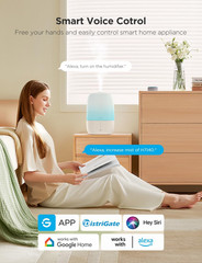Smart Humidifiers for Bedroom, 3L Top Fill Cool Mist Humidifiers with Essential