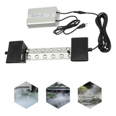 12-Head 110V Ultrasonic Mist Maker Kit Pond Fogger Mister Machine w/2 Buoy NEW!