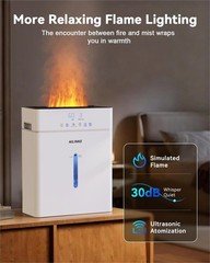 Humidifier Large Room 10L/2.64Gal, Warm and Cool Mist Flame Light with Timer!