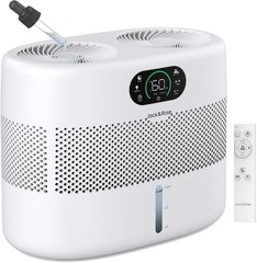 Ultra-Quiet Reusable Wick Humidifier for Large Rooms, 3 Speeds & Auto Shut Off