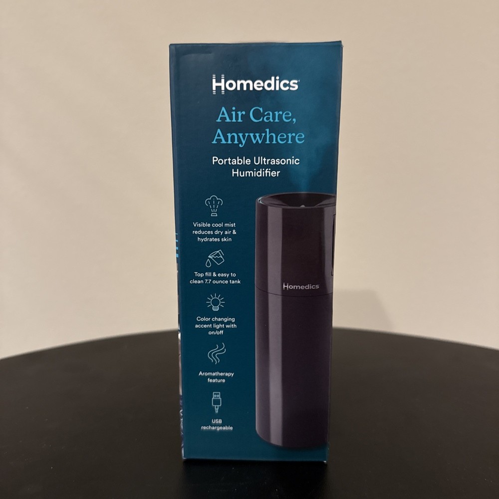 Homedics Portable Ultrasonic Rechargeable Humidifier – Black