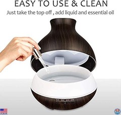 550ml Ultrasonic Essential Oil Diffuser, Timer, Auto-Off, 7 LED Lights, Cool