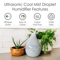 0.5 Gal. Droplet Ultrasonic Cool Mist Humidifier for Small to Medium Rooms up to
