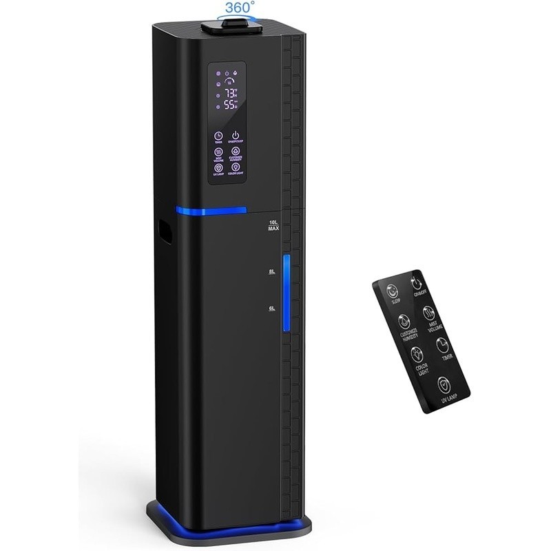 10L Ultrasonic Humidifier 60H Run Time 3 Moisture Modes Remote Aroma Diffuser US
