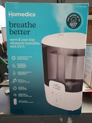 HoMedics Breathe Better 2.0 Gallon Warm & Cool Mist Ultrasonic Humidifier with U