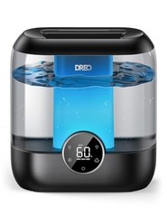 DREO 6L Top Fill Humidifiers for Bedroom, 60H Runtime 28 dB Quiet Black