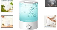 Ultrasonic 3.5L Humidifier with Top-Fill Design & Auto Shut-Off for Kids’ Rooms