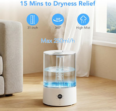 Humidificador Ultrasónico 4L con Control Inteligente Luz LED y 3 Niveles