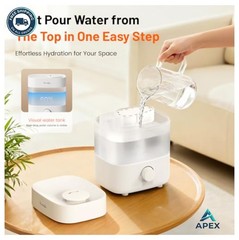 Humidifier for Bedroom 2L Top Fill Cool Mist 20dB Quiet Ultrasonic Auto Shut