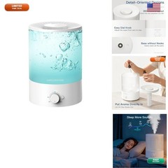 MEGAWISE 3.5L Cool Mist Humidifier with Top Refill – 7 Night Light Colors