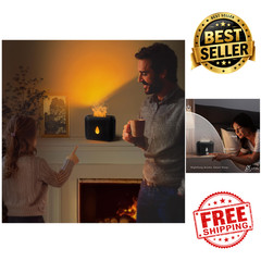 Flame Diffuser for Essential Oils 200ml Ultrasonic Aromatherapy Humidifier Black