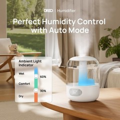 Top Fill 3L Ultrasonic Humidifier for Large Rooms, 30H Quiet Cool Mist, Night Li