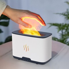 Large Capacity Flame Humidifier 300ml USB Aroma Diffuser Night Light