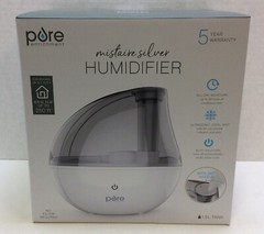 Pure Enrichment Mistaire Silver Ultrasonic Cool Mist Humidifier, 1.5L Tank