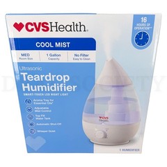 CVS Health Cool Mist Ultrasonic Teardrop Humidifier