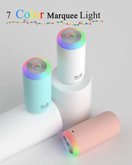 Small Humidifier, 350Ml Small Humidifiers for Bedroom, Portable Humidifier, LED