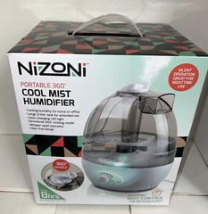 Nizoni Portable 360 Degree Cool Mist Humidifier – Nib. Silent Operation Night