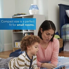 Vicks Mini Filter-Free Cool Mist Humidifier, Small Room, 0.5 Gallon Tank, Blue